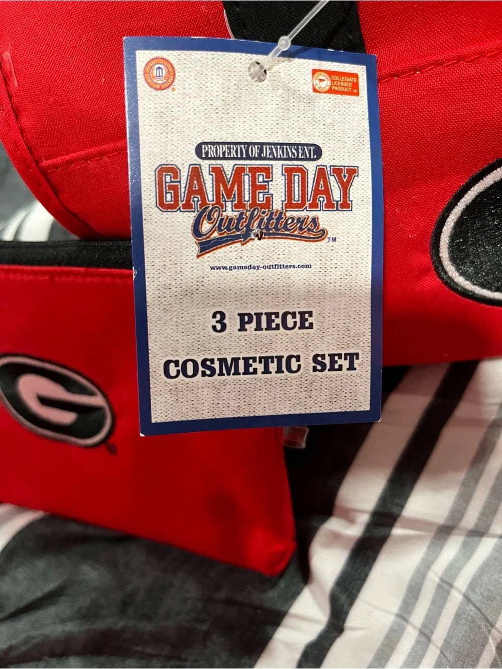 Game Day Red 3-Piece Cosmetic Bag Set with Georgia G Patch